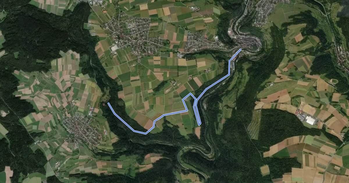 Маршрут Wildberg Klosterbrücke - Schwarzenbachmühle на спутниковом снимке