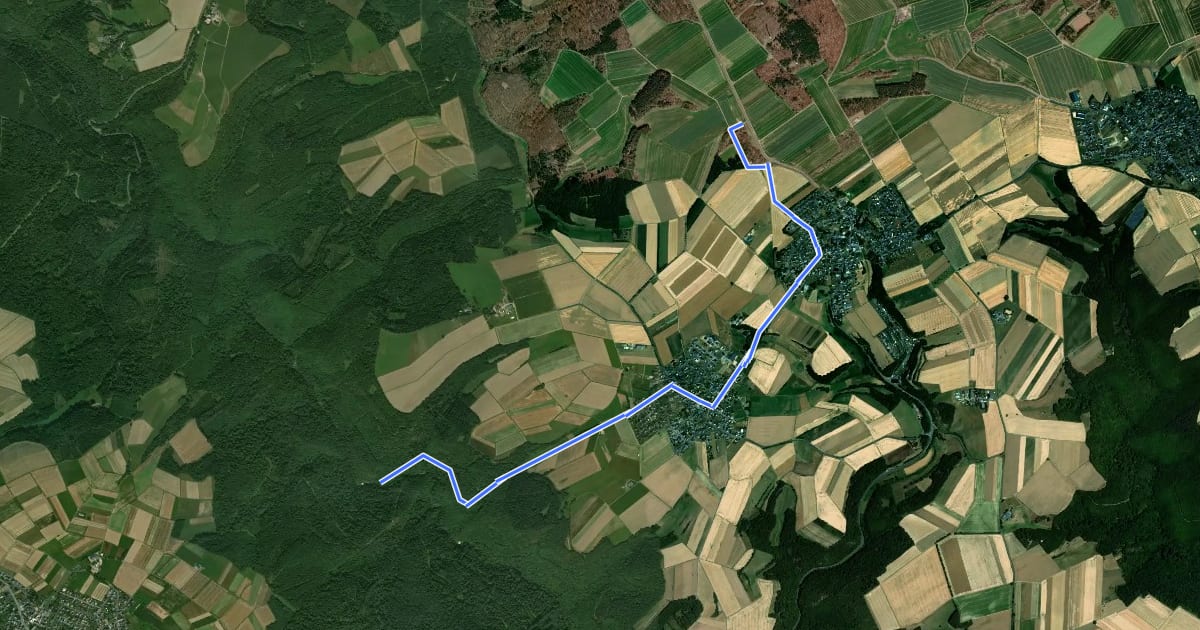 Маршрут Wilde Endert, Zuweg Landkern über Greimersburg на спутниковом снимке
