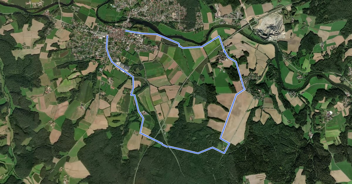 Маршрут Wilder Mann 001 "Bodensteiner Rundweg", Naturpark Vorderer Bayerischer Wald на спутниковом снимке