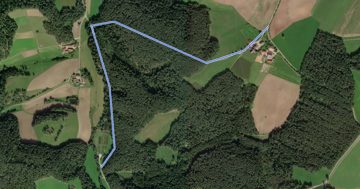 Маршрут Wilder Mann 004, Naturpark Vorderer Bayerischer Wald на спутниковом снимке