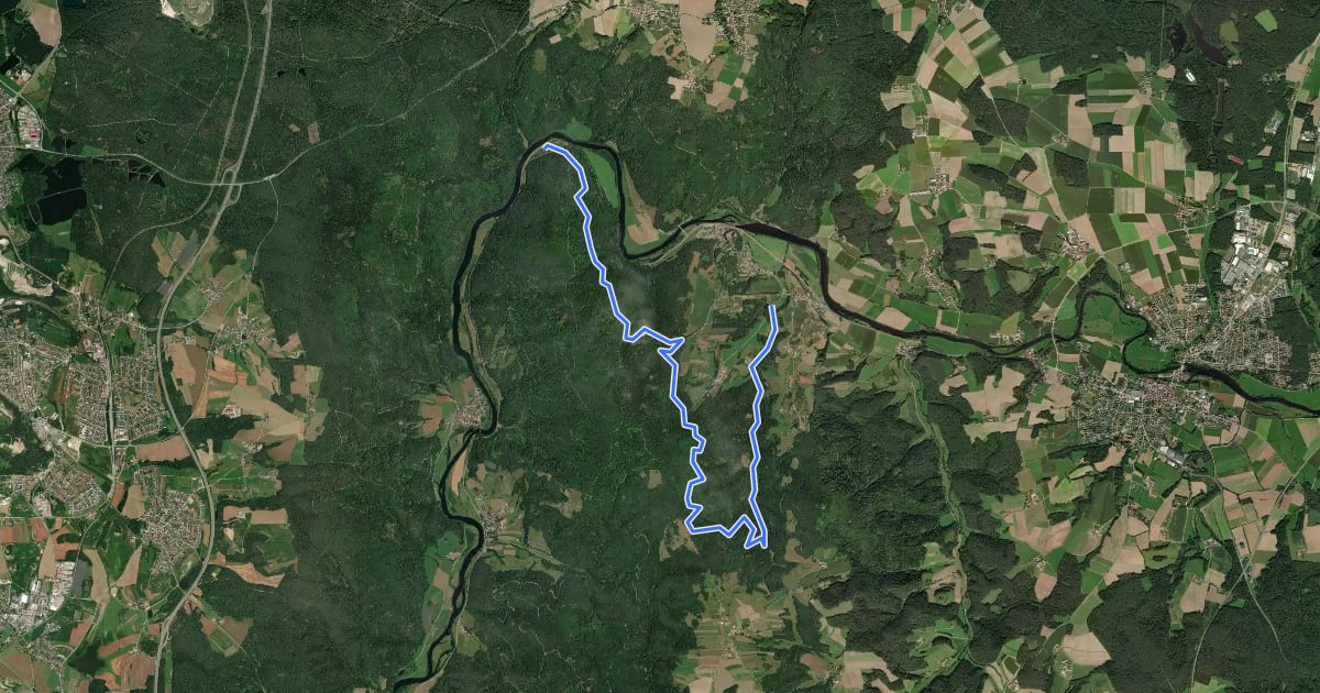 Маршрут Wilder Mann 005, Naturpark Vorderer Bayerischer Wald на спутниковом снимке