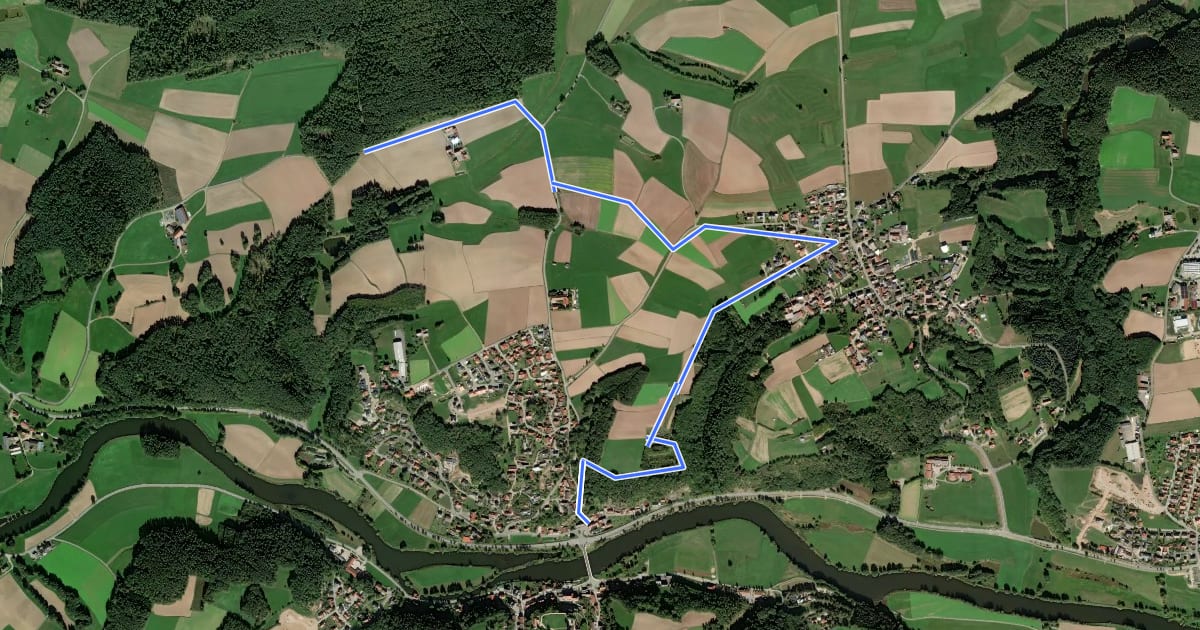 Маршрут Wilder Mann 33 / Re 3 »Deifelsbuxnweg«, Naturpark Vorderer Bayerischer Wald на спутниковом снимке
