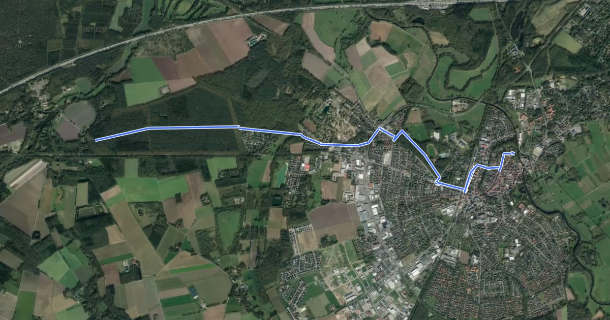 Маршрут Wildeshausen (40) - Wildeshausen (67) на спутниковом снимке