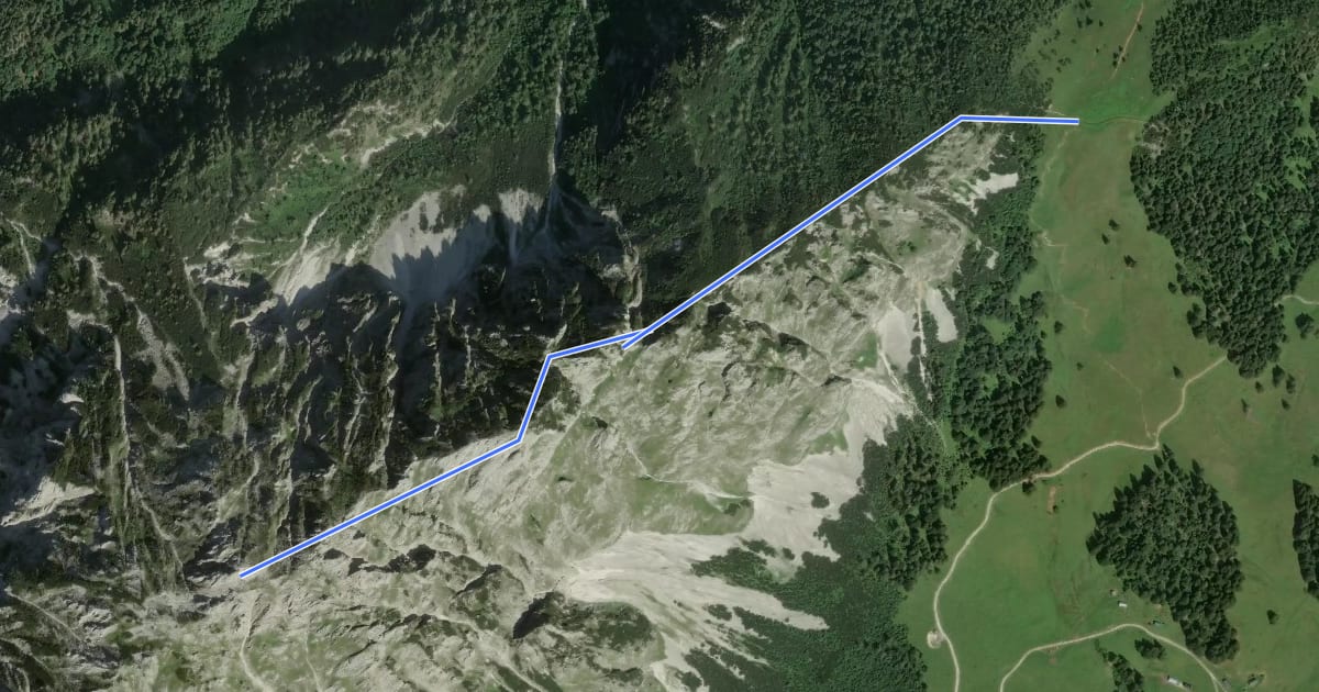 Маршрут Wildfrauensteig на спутниковом снимке