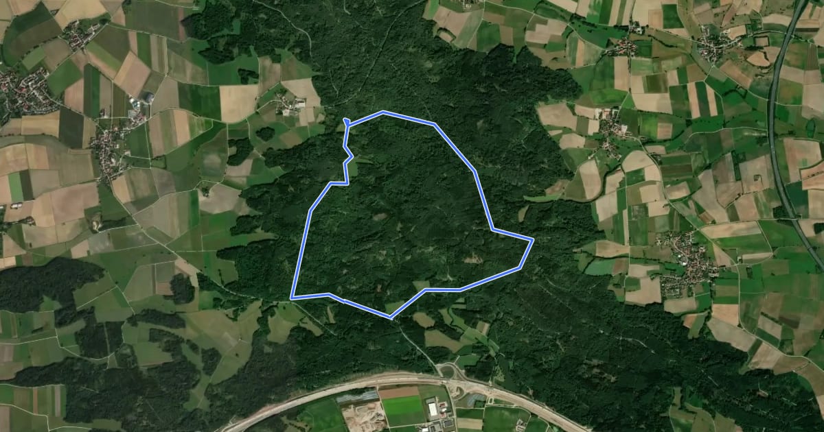 Маршрут Wildschweinweg Schnelldorf на спутниковом снимке