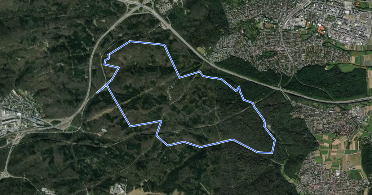 Маршрут Wildschweinweg Sindelfingen (große Runde) на спутниковом снимке
