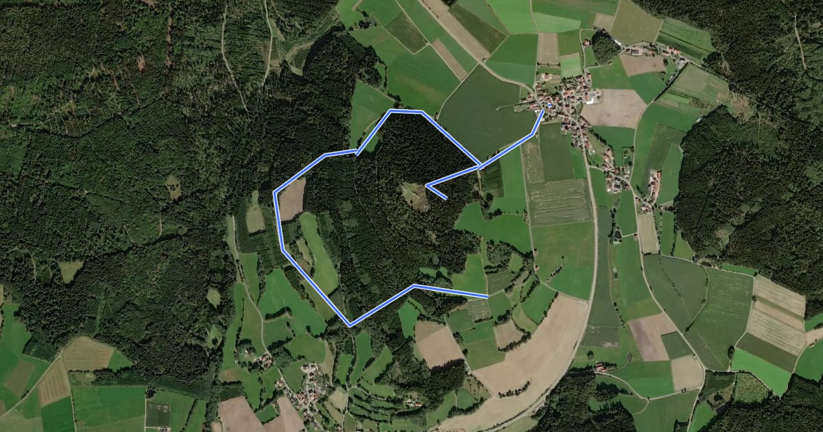 Маршрут Wildsteiner Rundwanderweg на спутниковом снимке