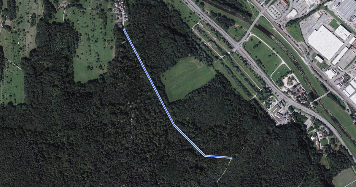 Маршрут Wilhelmsbuckel - Krappenlochklamm на спутниковом снимке