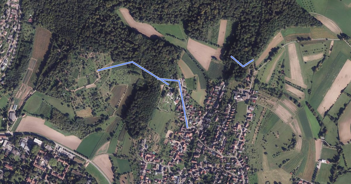 Маршрут Wilhelmshöhe - Friedhof Windenreute на спутниковом снимке