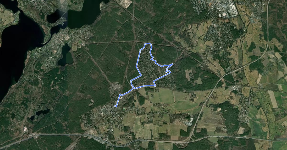 Маршрут Wilhelmshorster Rundwanderweg на спутниковом снимке
