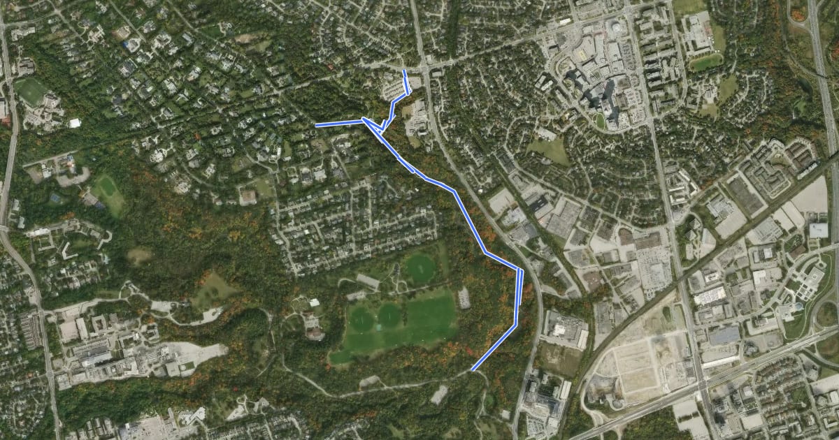 Маршрут Wilket Creek Trail на спутниковом снимке