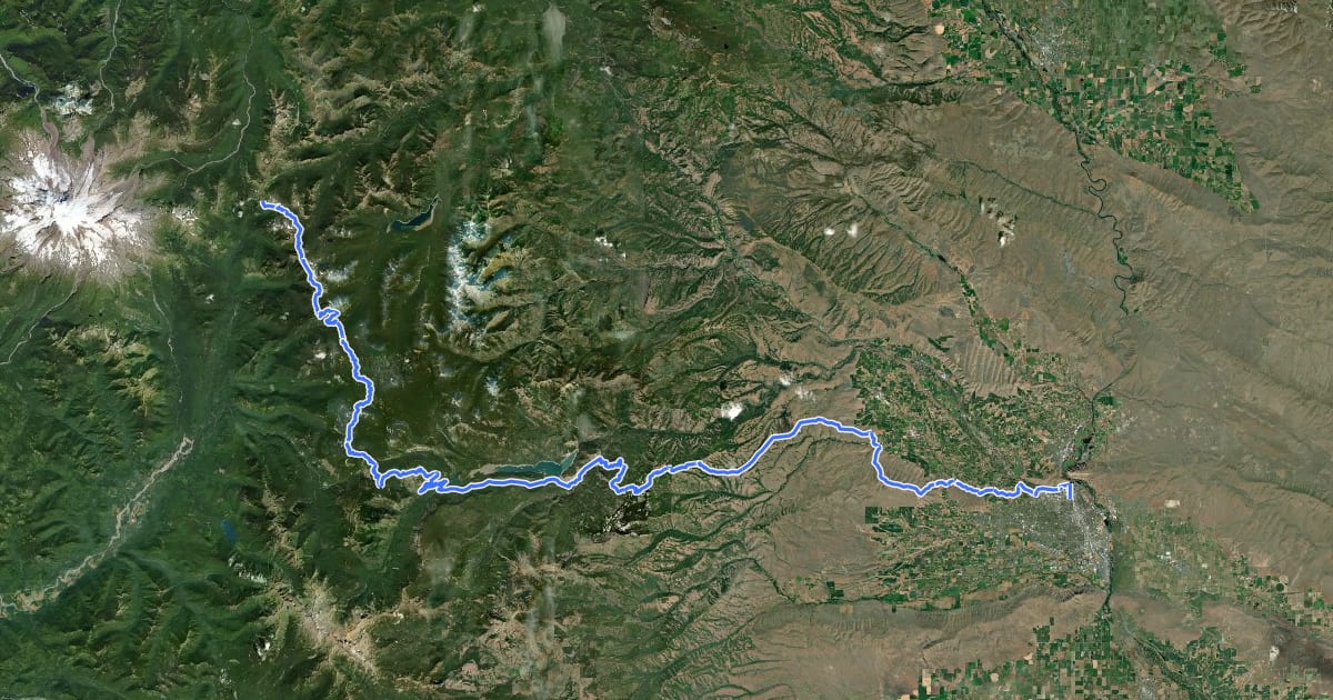 Маршрут William O. Douglas Trail на спутниковом снимке