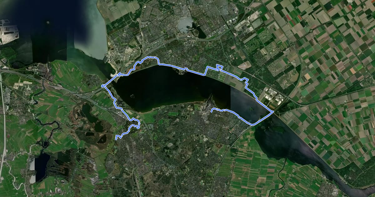 Маршрут Willibrorduswandelpad, alternatieve route на спутниковом снимке