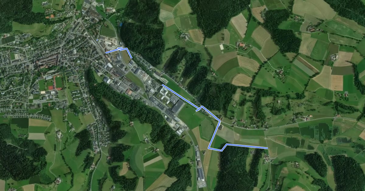Маршрут Willisau - Ostergau на спутниковом снимке