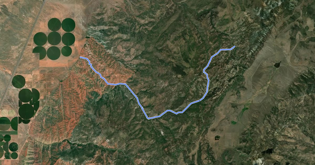 Маршрут Willow Creek Trail на спутниковом снимке