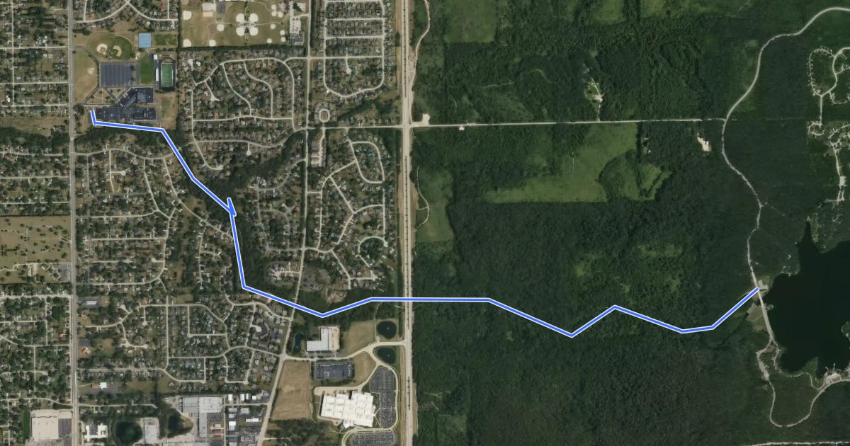 Маршрут Willow Creek Trail на спутниковом снимке