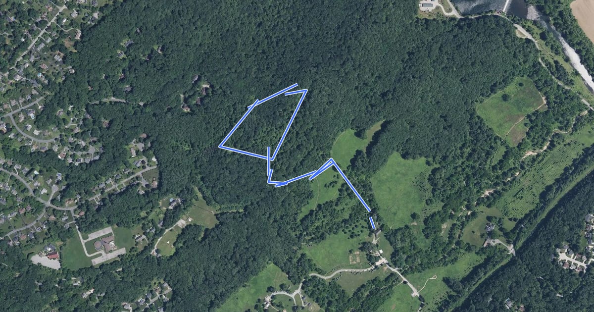 Маршрут Willow Grove Trail (red) на спутниковом снимке