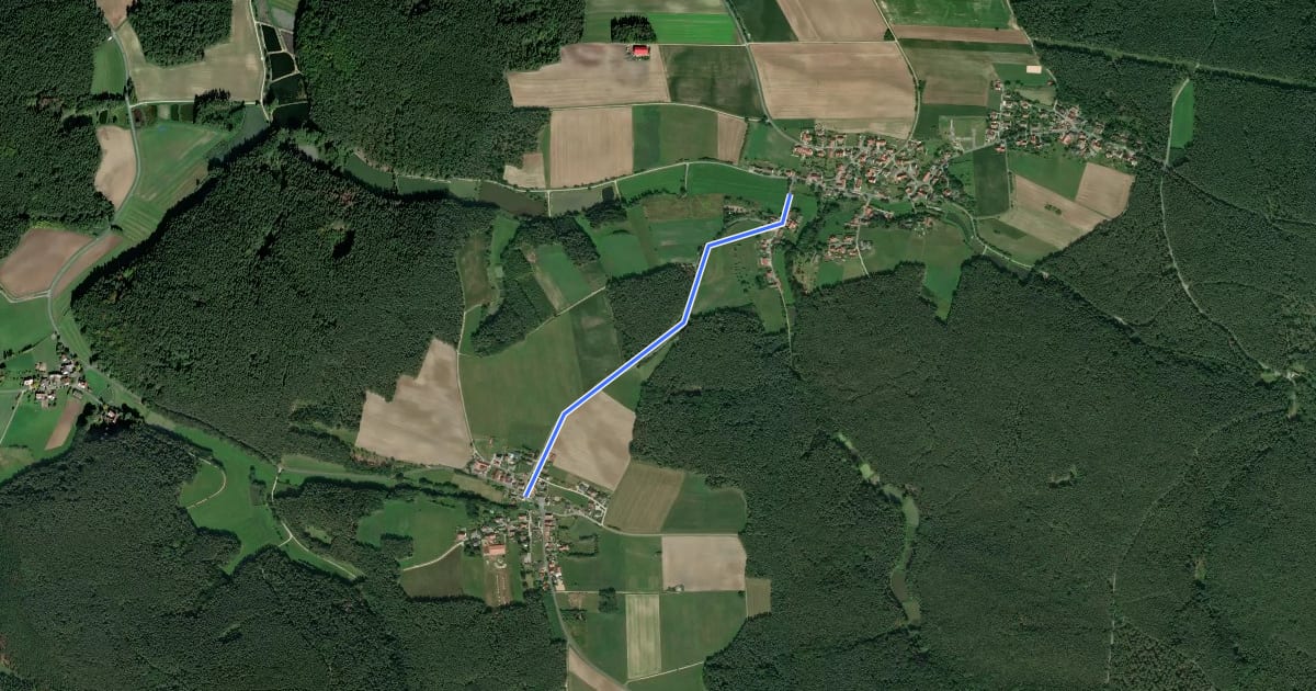 Маршрут Wilmersbach - Göttelhof на спутниковом снимке