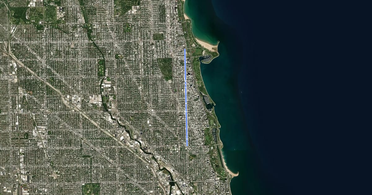 Маршрут Wilson Avenue - DePaul University на спутниковом снимке