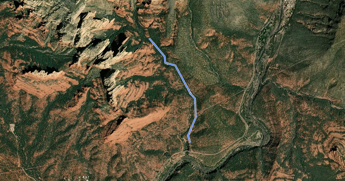 Маршрут Wilson Canyon #49 на спутниковом снимке
