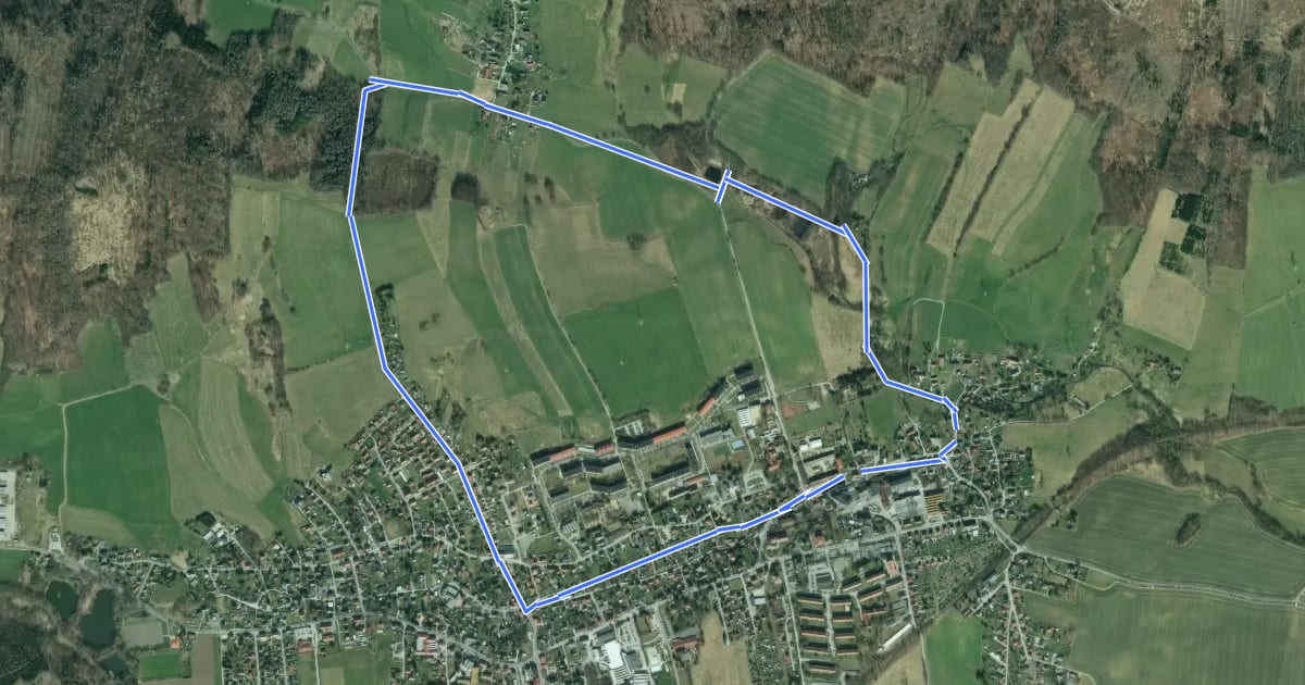 Маршрут Wilthen Nord Rundwanderweg на спутниковом снимке