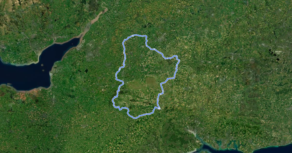 Маршрут Wiltshire Cycleway на спутниковом снимке