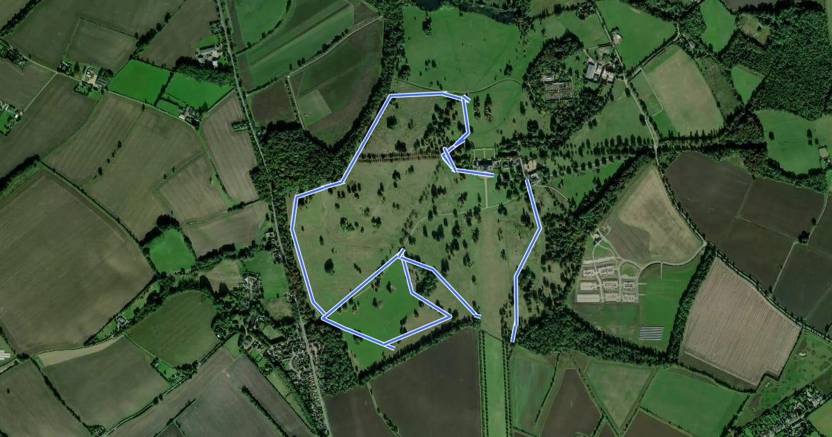Маршрут Wimpole Estate Arrington Walk на спутниковом снимке