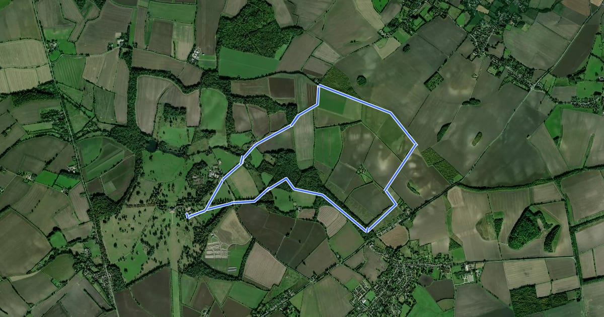 Маршрут Wimpole Estate Chalk Ridge Walk на спутниковом снимке
