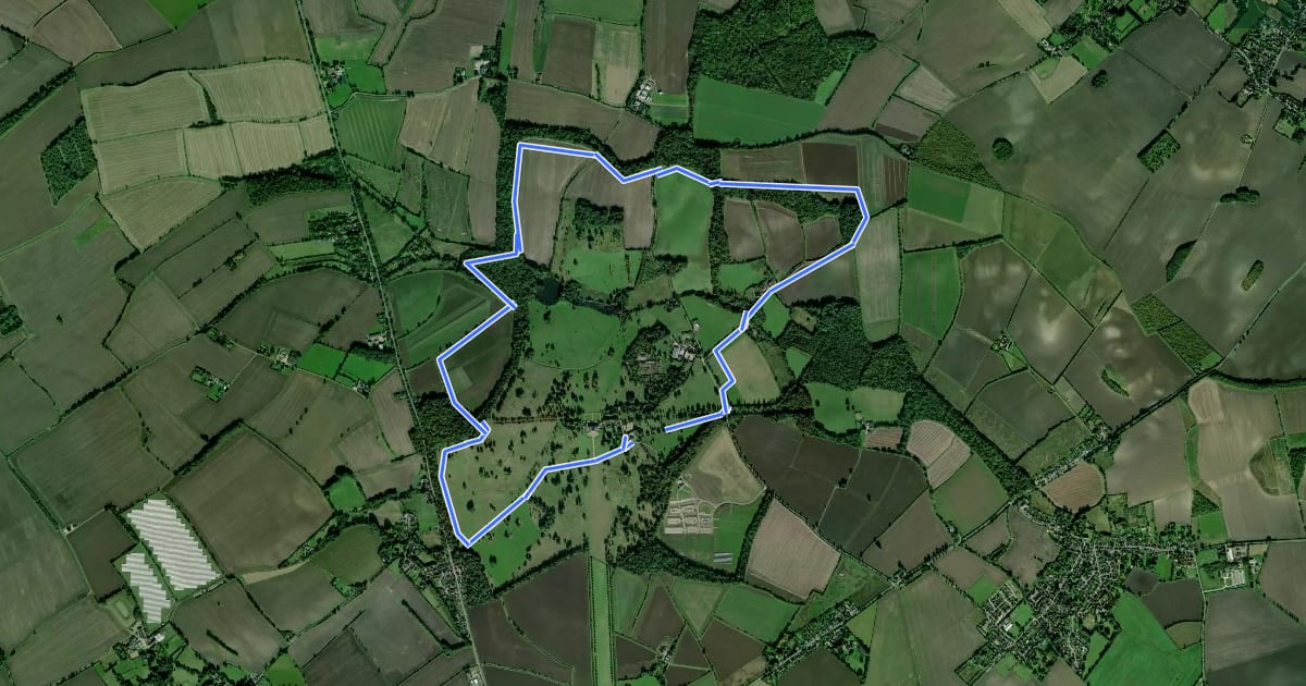 Маршрут Wimpole Estate Multi-Use Trail Walk на спутниковом снимке