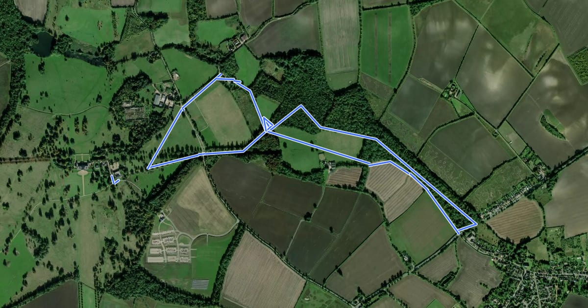 Маршрут Wimpole Estate Orwell Walk на спутниковом снимке