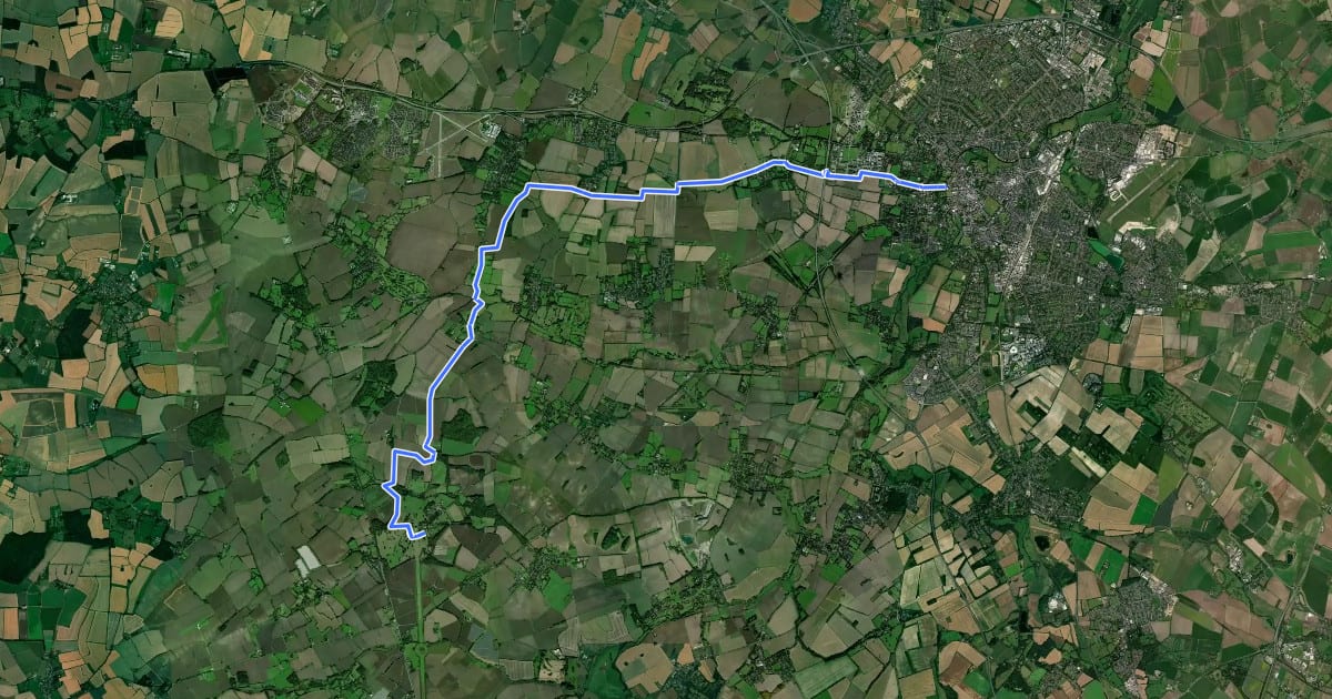 Маршрут Wimpole Way на спутниковом снимке
