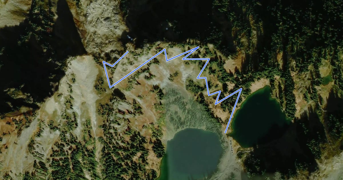 Маршрут Winchester Mountain Trail на спутниковом снимке