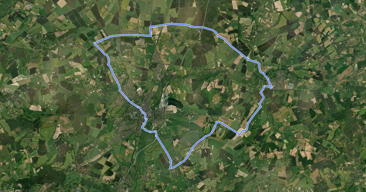 Маршрут Winchester Off Road Cycle Trail на спутниковом снимке