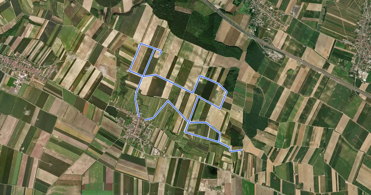 Маршрут Wind-Wein-Weg (Windpark Trautmannsdorf) на спутниковом снимке