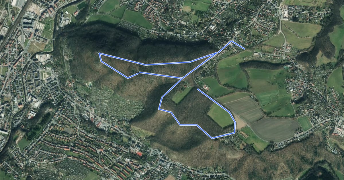 Маршрут Windberg-Rundweg на спутниковом снимке