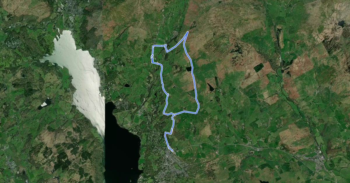 Маршрут Windermere to Townend walk, Windermere на спутниковом снимке
