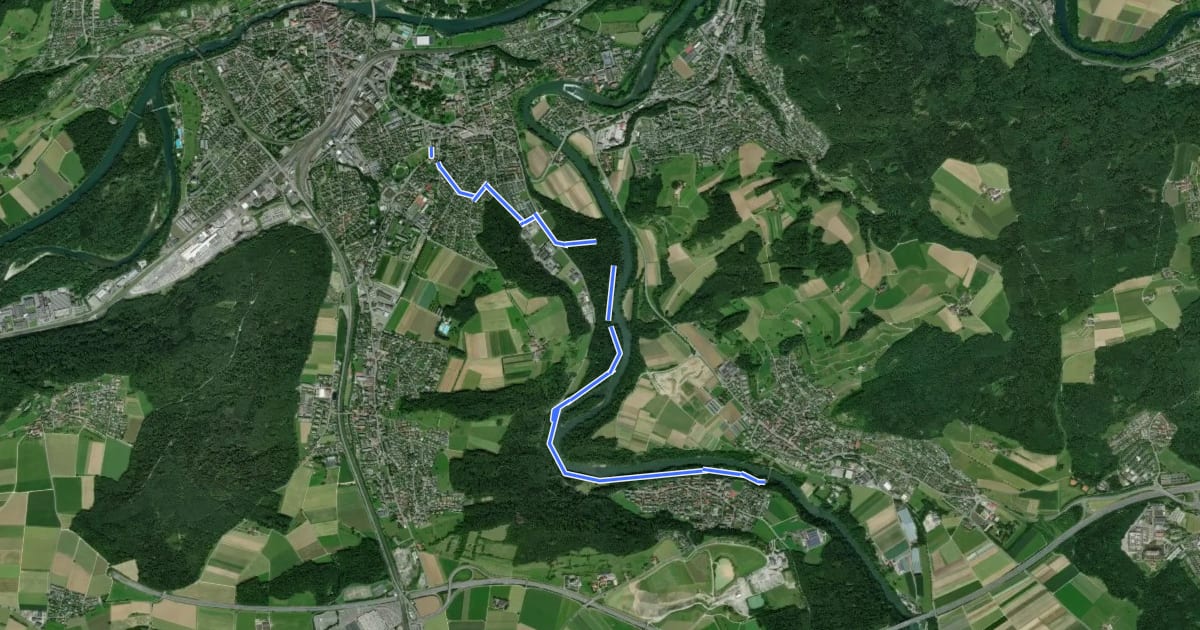 Маршрут Windisch Gemeindehaus - Dägerli - Brücke Birmenstorf на спутниковом снимке