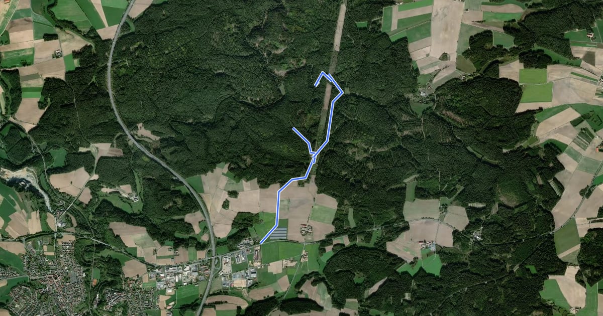 Маршрут Windischeschenbach Rundwanderweg Nr. 3 на спутниковом снимке