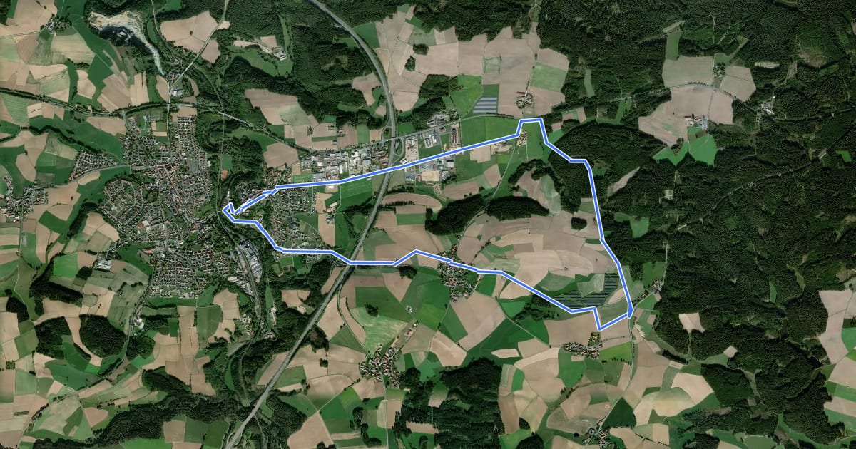 Маршрут Windischeschenbach Rundwanderweg Nr. 4 на спутниковом снимке