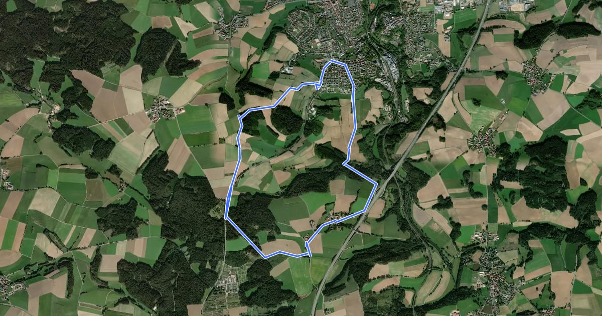Маршрут Windischeschenbach Rundwanderweg Nr. 5 на спутниковом снимке
