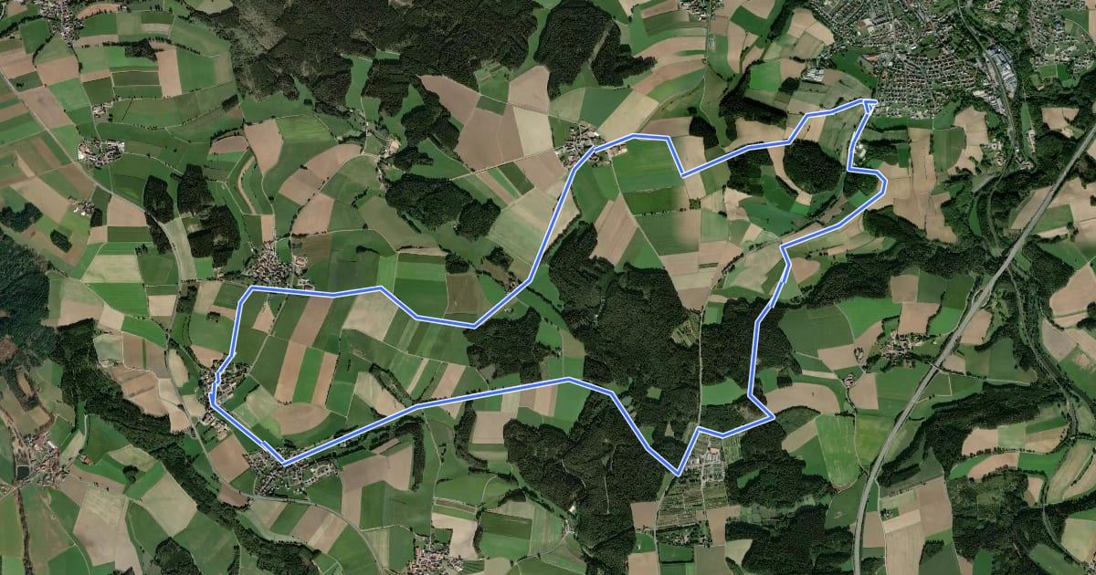 Маршрут Windischeschenbach Rundwanderweg Nr. 7 на спутниковом снимке