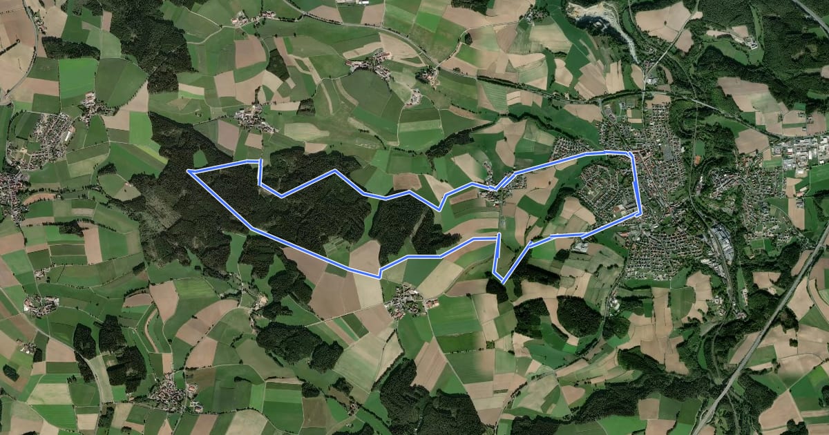 Маршрут Windischeschenbach Rundwanderweg Nr. 8 на спутниковом снимке