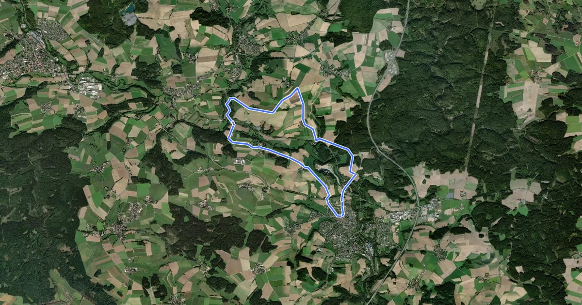 Маршрут Windischeschenbach Rundwanderweg Nr. 9 на спутниковом снимке