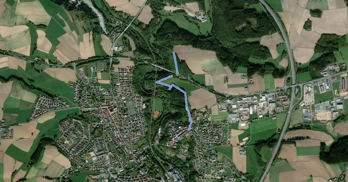 Маршрут Windischeschenbach Wanderweg 11 на спутниковом снимке