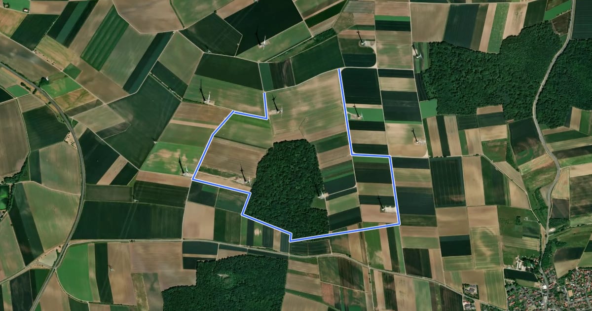 Маршрут Windlehrpfad Schwanfeld на спутниковом снимке