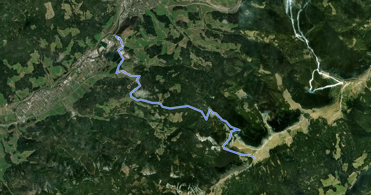 Маршрут Windpark Pretul: Mürzzuschlag - Ganzalm – Roseggerhaus на спутниковом снимке