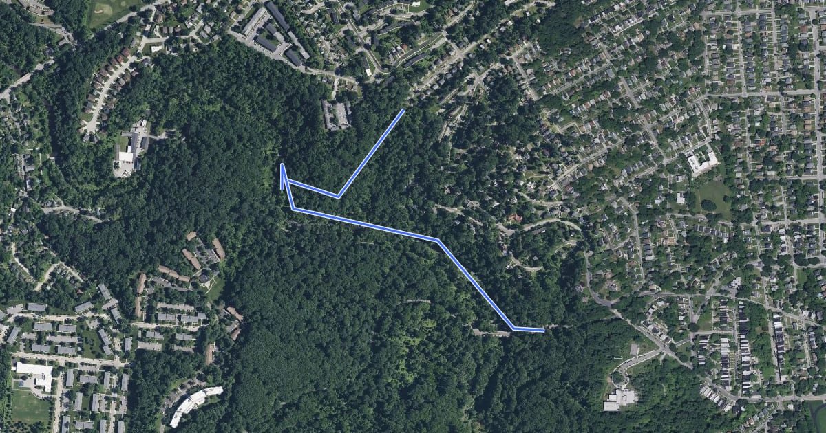Маршрут Windsor Hills Conservation Trail на спутниковом снимке
