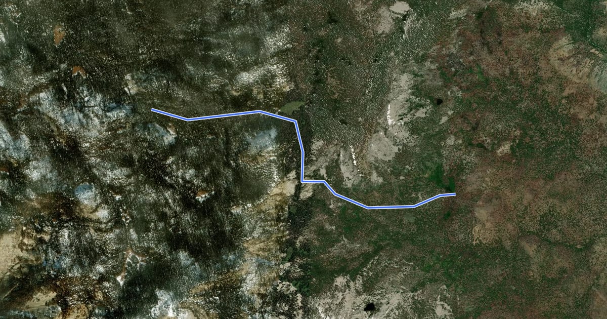 Маршрут Windy Gap Trail на спутниковом снимке