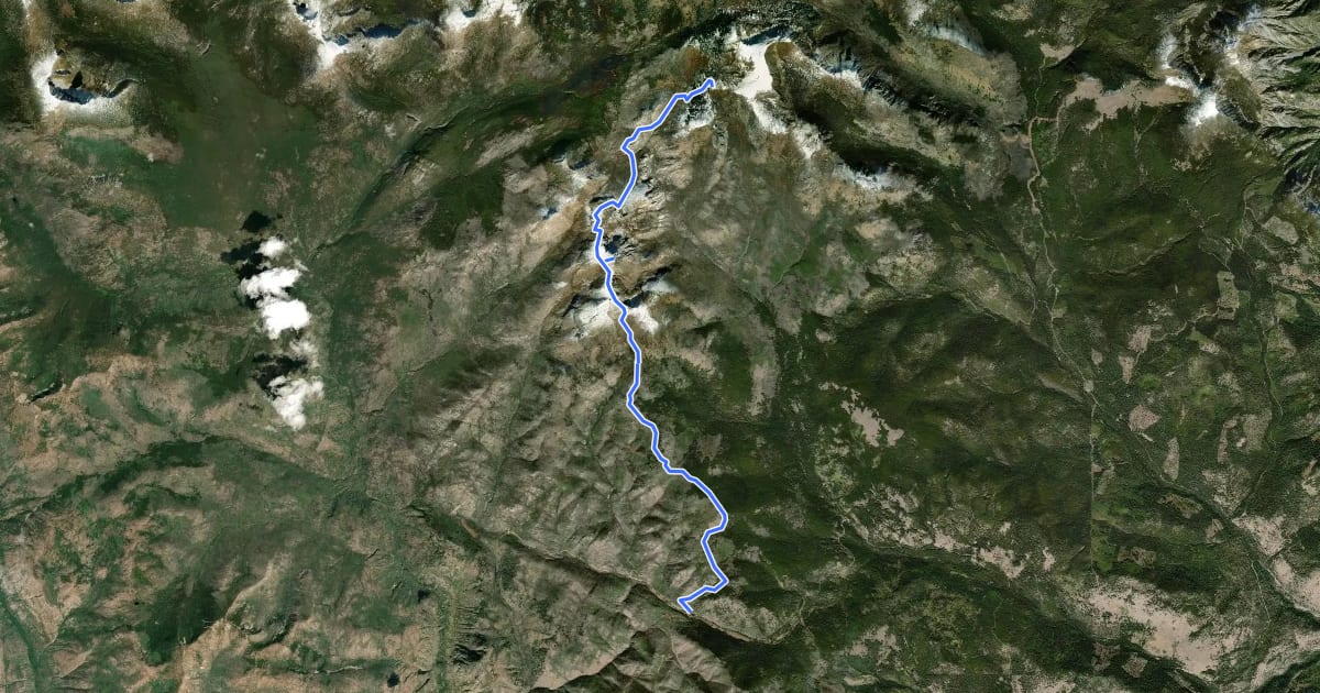 Маршрут Windy Peak Trail на спутниковом снимке