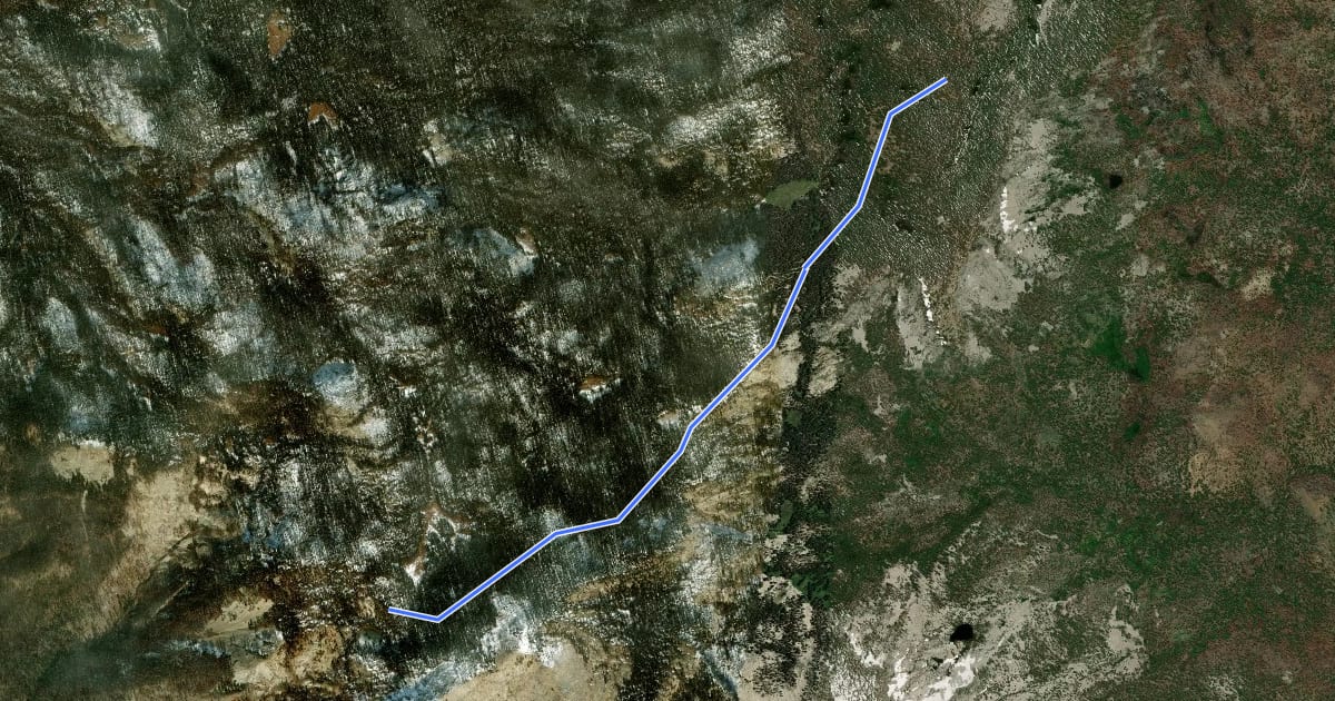 Маршрут Windy Ridge Trail на спутниковом снимке